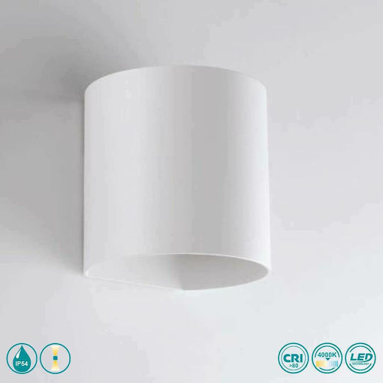 Fan Europe Επιτοίχια Εξωτερική Πλαφονιέρα LED IP54 7W με Φυσικό Λευκό Φως Διπλής Δέσμης 11x11x9.5εκ.