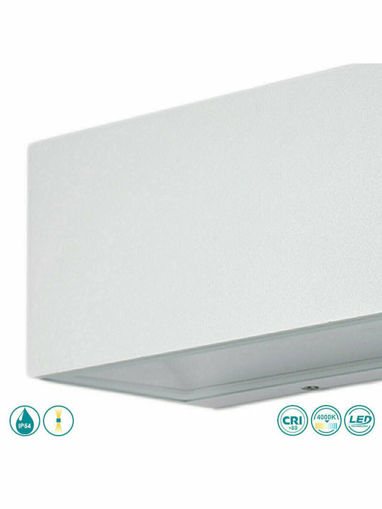 Fan Europe Wall-Mounted Outdoor Ceiling Light LED IP54 40W with Natural White Light Double Beam 30x10.8x12εκ.