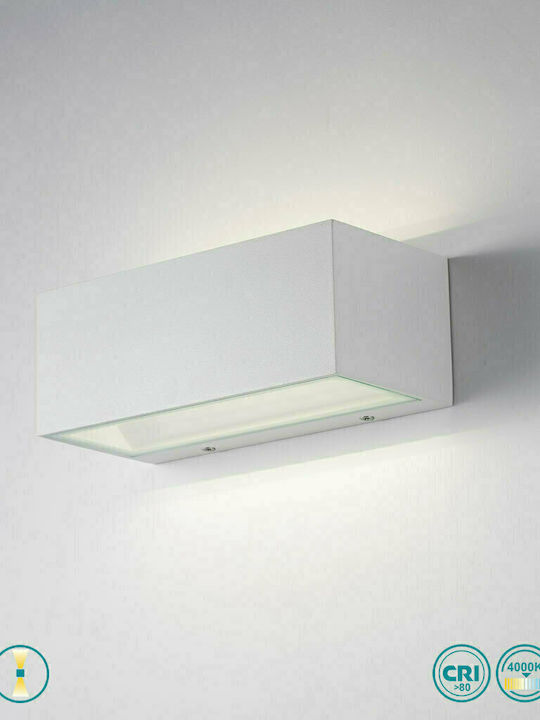 Fan Europe Wandmontierte Außen-Deckenleuchte LED IP54 12W mit Natürliches Weiß Licht Doppelstrahl 14x8.9x6.5εκ.