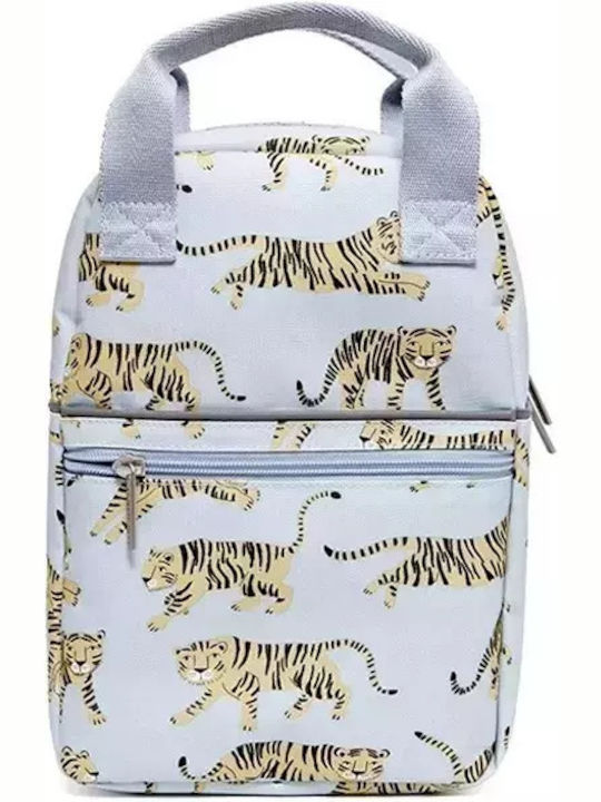 Petit Monkey Grey Tigers Σχολική Τσάντα Πλάτης Νηπιαγωγείου Γκρι με Θήκη για Παγούρι