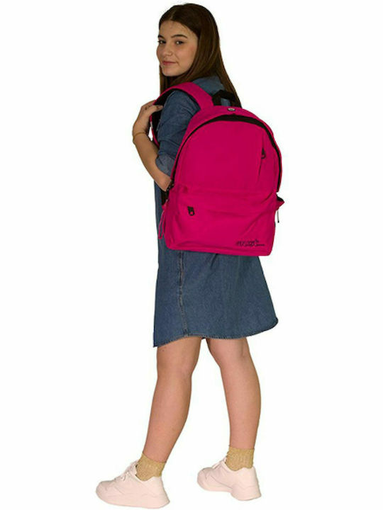Must Team Ghiozdan Școlar Monocrom Fuchsia De Spate Școala Gimnazială-Liceu Cu Husă Pentru Sticlă De Apă Fuchsia 22 Litri 32 x 17 x 42 cm