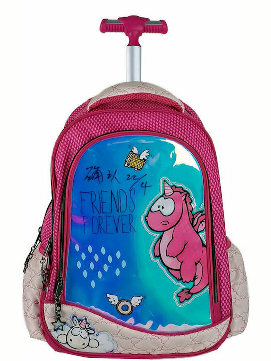 Nici Ruby Rosa School Bag Trolley Elementary, Elementary Pink with Water Bottle Holder 30Liters