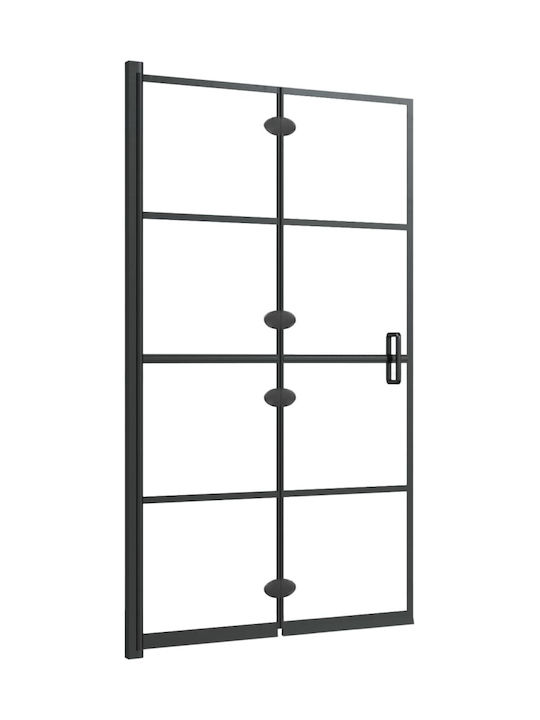 vidaXL Shower Screen Bathtub with Foldable Door 80x140cm Black