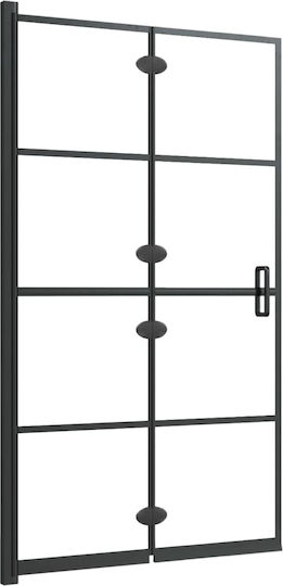 vidaXL Duschwand Badewanne mit Zusammenklappbar Tür 80x140cm Schwarz