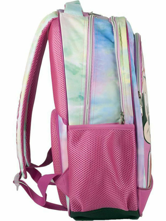 Back Me Up Minnie Nature School Bag Backpack Elementary, Elementary Pink with Water Bottle Holder 27Liters