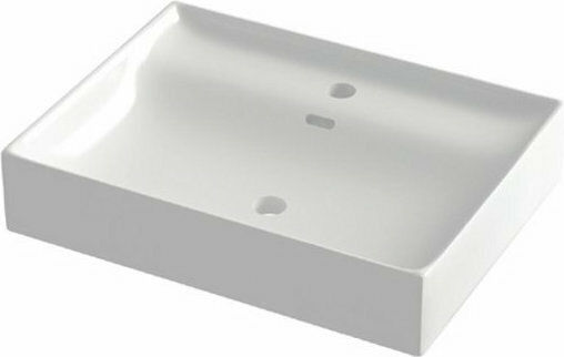 Orabella Touch 61 Aufgesetztes Waschbecken Porzellan 61x46x12.5cm Weiß