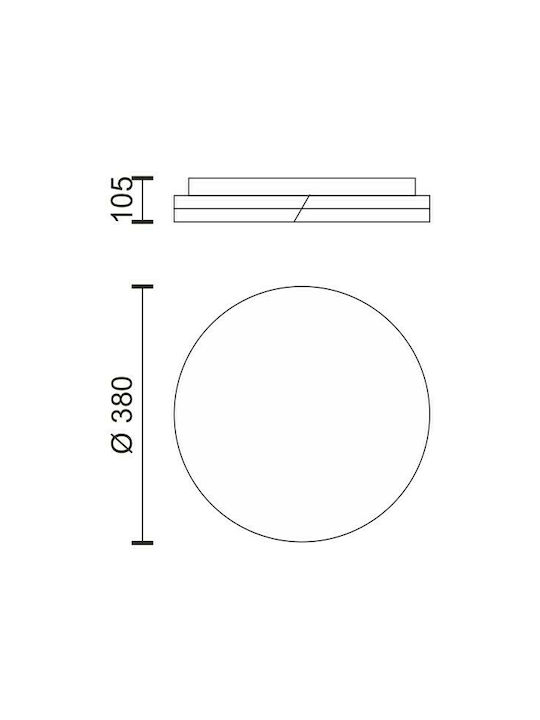 Spot Light Πλαφονιέρα 38εκ. LED