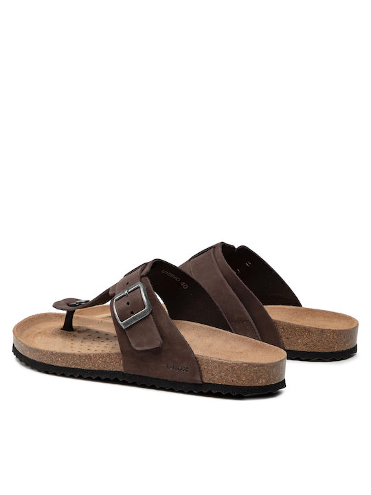 U Sandal Ghita D Δερμάτινα Ανδρικά Σανδάλια σε Καφέ Χρώμα