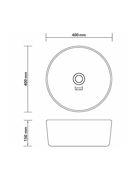 vidaXL Countertop Sink Ceramic 40x40x15cm Pink