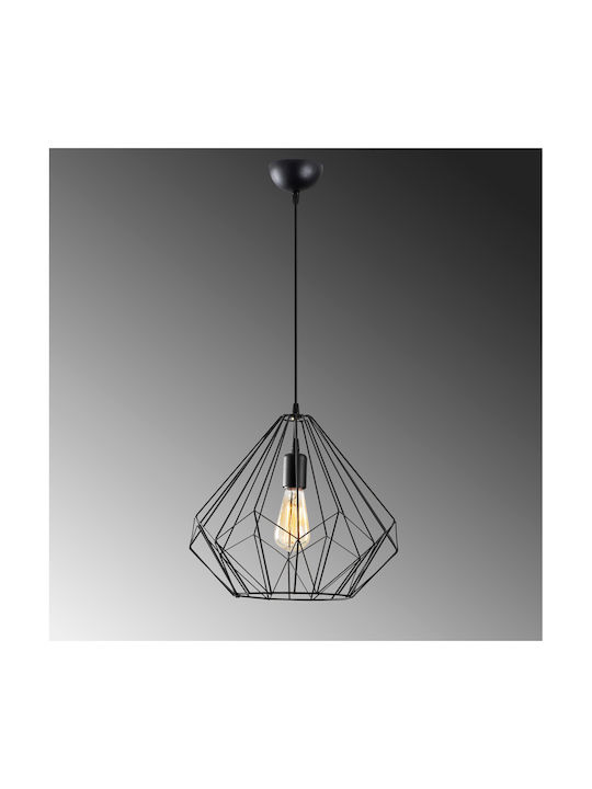 Sheen Diamond Pendant Light Single-Light Grid for Socket E27 Black