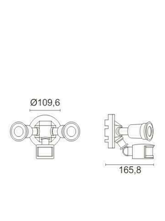 Spot Light Wall-Mounted Outdoor Spot Light E27 IP44 10.96x16.58x10.96εκ.