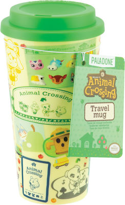 Paladone Animal Crossing Travel Sticlă Termos Verde 450ml cu Piesa de gură