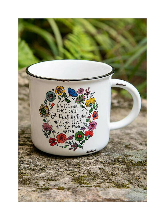 Natural Life A Wise Girl Ceramic Cup White 470ml