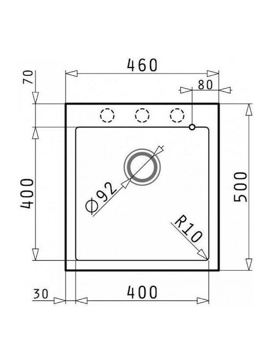 Pyramis Istros 1B 070044011 Drop-In Мивка от Синтетичен Гранит Ш46xД50см Мока