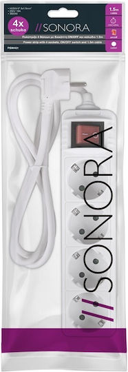 Sonora PSW401 Power Strip 4 Positions with Switch and Cable 1.5m