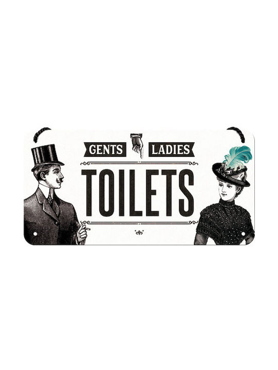 Nostalgic Art Metallic Wall Sign Achtung Toilet 20cm