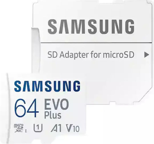 Samsung Evo Plus (2021) microSDXC 64GB U1 V10 A1 UHS-I 130MB/s με αντάπτορα