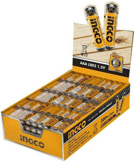 Ingco 4 Pack Alkaline Batteries AAA 1.5V HAB3A01