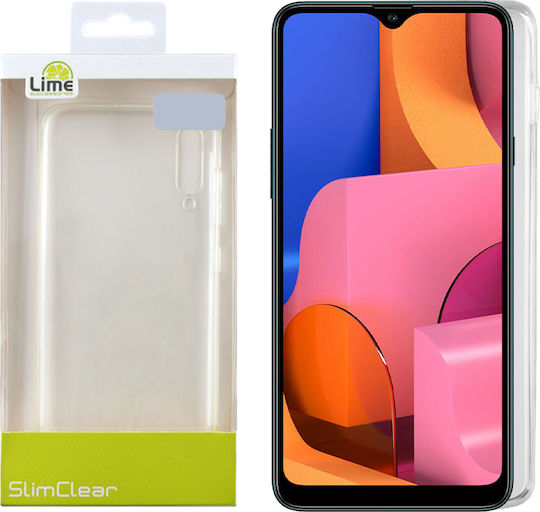 Lime Slimclear Lime Задна корица Силикон Прозрачен (Galaxy A20s)