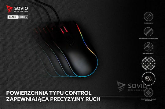 Savio Precision Control Gaming Mouse Pad XL (700mm) Μαύρο SAVGBEPCL