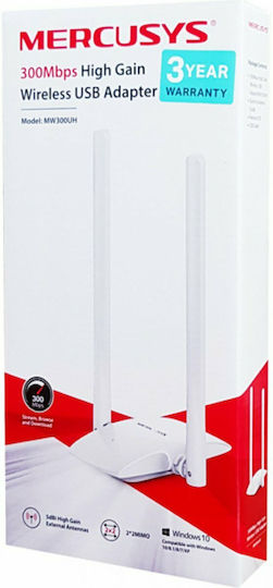 Mercusys Mw300uh Adaptor Rețea USB cu Conexiune Wireless Wi-Fi 300Mbps Versiune v1