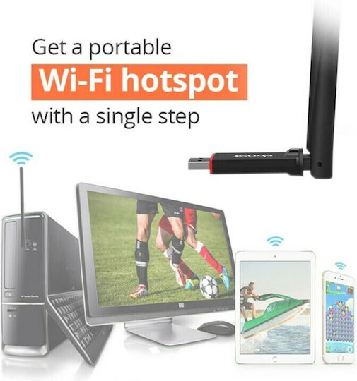 Tenda U6 USB Network Adapter with Wireless Wi-Fi Connection 300Mbps and Detachable Antenna