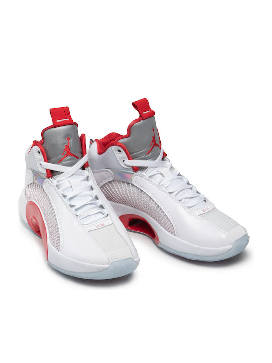 Air  XXXV Ψηλά Μπασκετικά Παπούτσια White / Fire Red / Metallic Silver