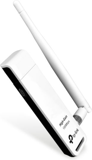 TP-LINK TL-WN722N USB Network Adapter with Wireless Wi-Fi Connection 150Mbps and Detachable Antenna v2