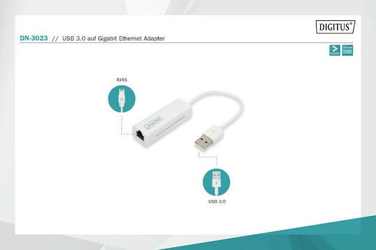 Digitus DN-3023 Αντάπτορας Δικτύου USB με Ενσύρματη Σύνδεση Gigabit Ethernet