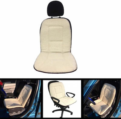 Auto Gs Velvet Single Seat Cover 1pcs White