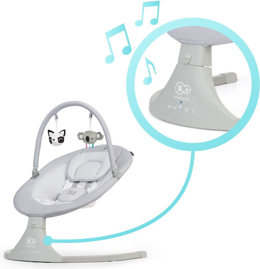Kinderkraft Ηλεκτρικό Relax Μωρού Luli με Μουσική Grey για Παιδί έως 9kg