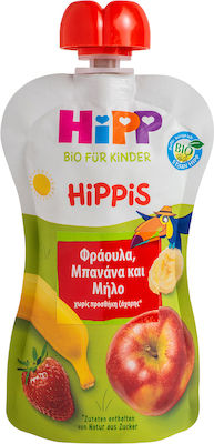 Hipp Pürees Hippis mit Geschmack Strawberry Zuckerfrei 100gr für 12+ Monate 1Stück