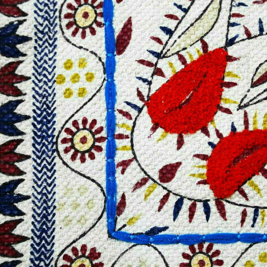 Synchronia Flower Dance Handmade Rug Rectangular Bumbac cu franjuri Multicolor