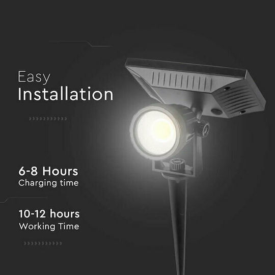 V-TAC Vt-952 Spiked Solar Light 2W 40lm with Warm White Light 3000K IP65