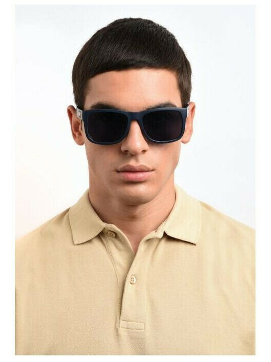 Tommy Hilfiger Men's Sunglasses with Navy Blue Plastic Frame and Blue Polarized Lens TH1556/S FLL/ZS