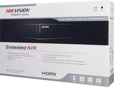 Hikvision Überwachungs-Videorekorder NVR 8 Kanäle mit Auflösung Volle HD HWN-2108MH-8P