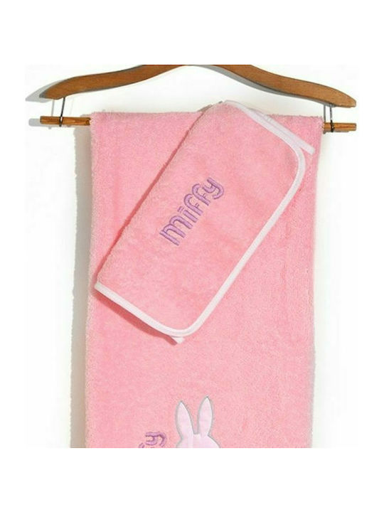 Miffy Set of baby towels 2pcs Pink Weight 420gr/m² Miffy Set of baby towels 2pcs Pink Weight 420gr/m²