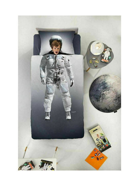 Saint Clair Space Παιδικό Χαλί Γκρι Στρογγυλό με Διάμετρο 100cm