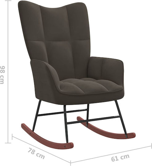 Кадифен Тъмно сиво 61x78x98см