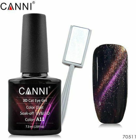 Canni 3D Хибриден Лак за Нокти A11 Котешко око 7.3мл 1бр