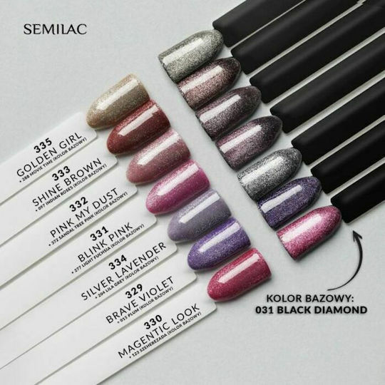 Semilac Ημιμόνιμο Βερνίκι Νυχιών Golden Girl 335 με Glitter 7ml