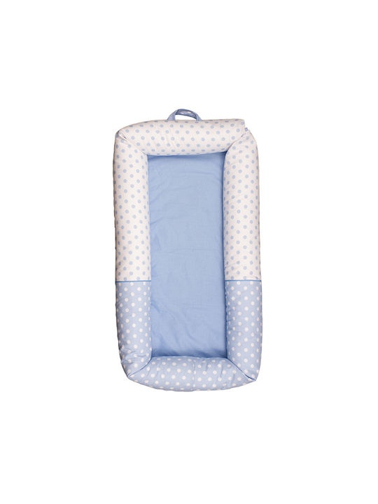 Mother Baby Baby Nest Pillow Νταρτανιάν Light Blue 90x50εκ.