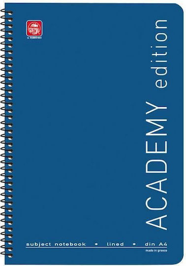 Typotrust Spiral Notebook Ruled A4 90 Sheets 3 Subjects Academy 1pcs (Μiscellaneous Designs/Colors)