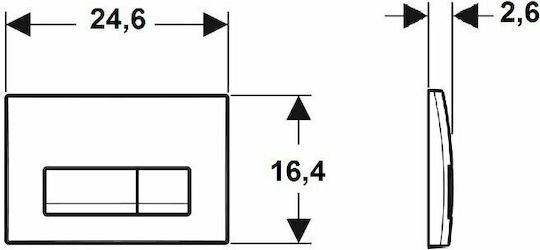 Geberit Delta 51 Πλακέτα για Καζανάκια Διπλής Λειτουργίας Χρωμέ Γυαλιστερό