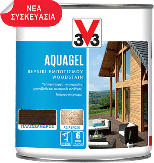 V33 Aquagel Woodstain Пропитка за Вода Розово дърво Сатен 750мл