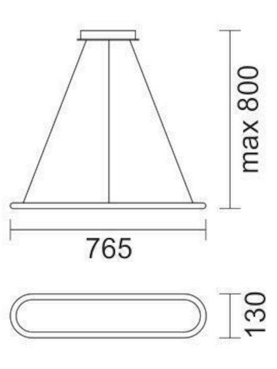 Spot Light 4000 C.W Parallelogramm Anhänger LED Panel 36W mit Natürliches Weiß Licht 4000K