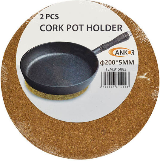 Ankor Placemat of Cork Brown 20x20cm 2pcs Ankor Placemat of Cork Brown 20x20cm 2pcs