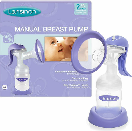 Lansinoh Manual Single Breast Pump BPA Free Purple
