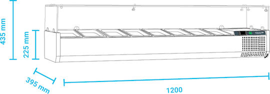 Tefcold Vitrină de Congelare De Masă cu Capacitate 5x1/4 GN 120x39.5x22.5cm