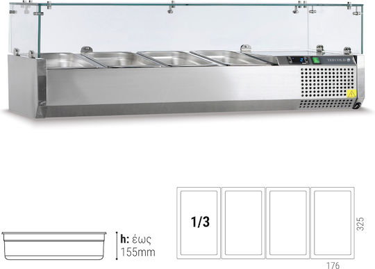 Tefcold Vitrină de Congelare De Masă cu Capacitate 5x1/4 GN 120x39.5x22.5cm